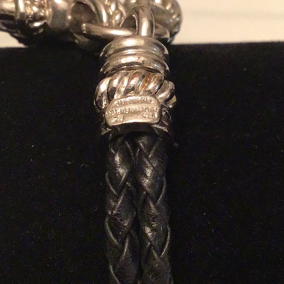 Judith Ripka Braided Leather Bracelet With Sterling Diamonique Heart Charm - Picture 5 of 6